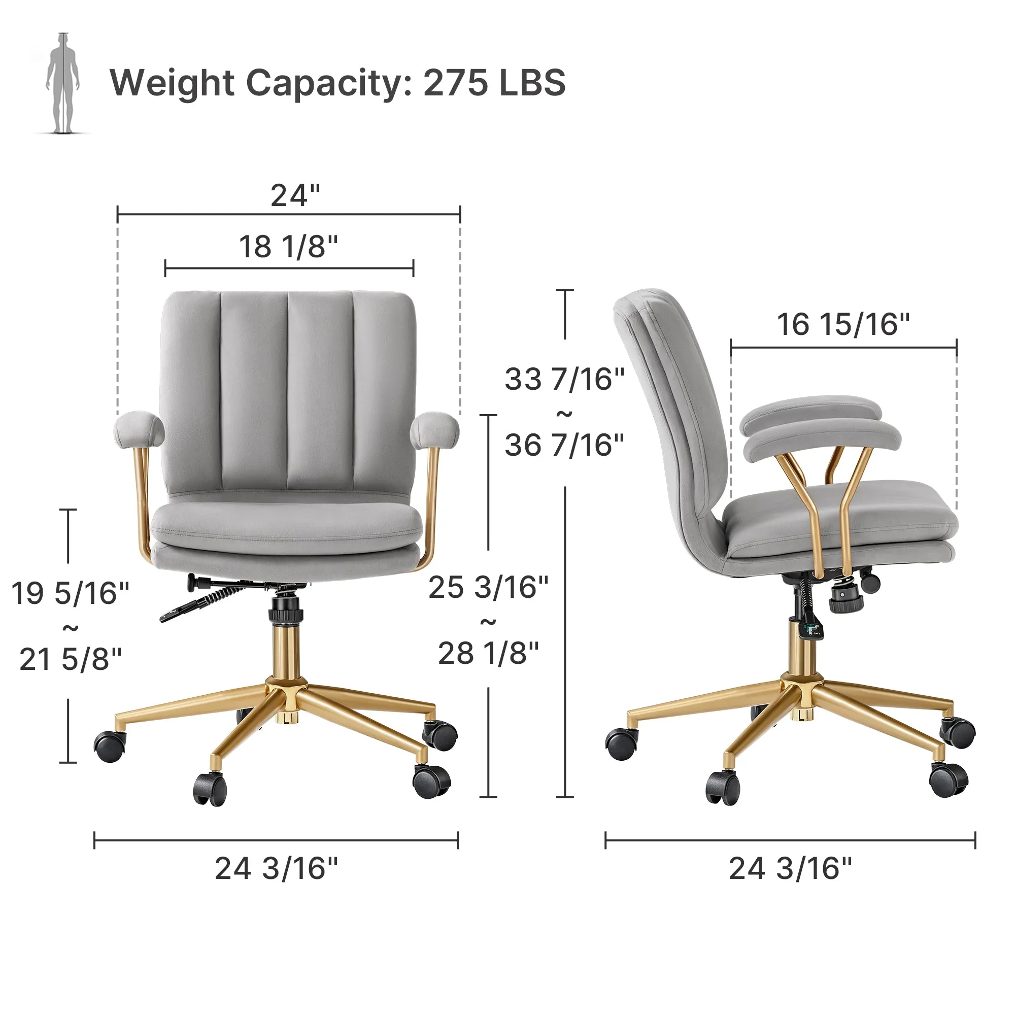 Adena, Velvet Office Chair