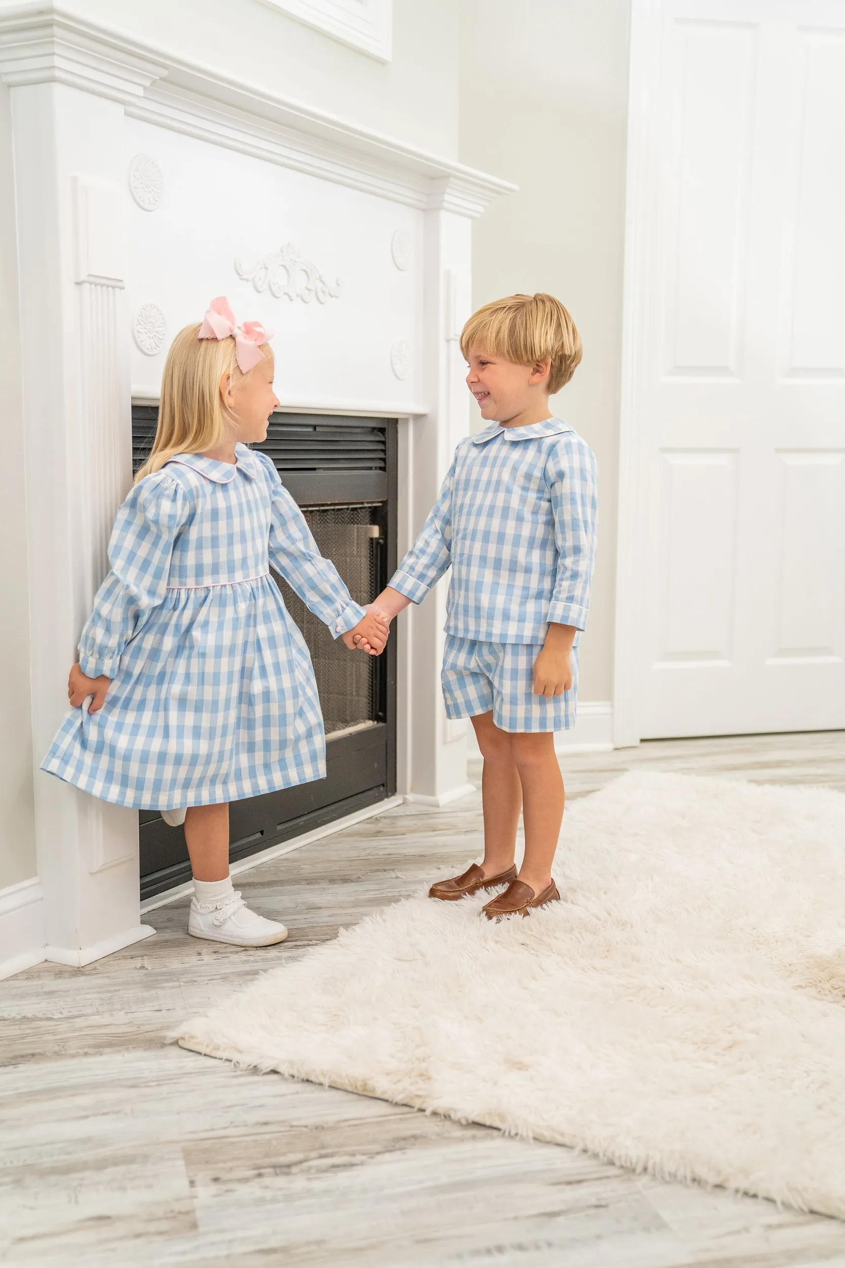 Browning Blue Check Shorts Set