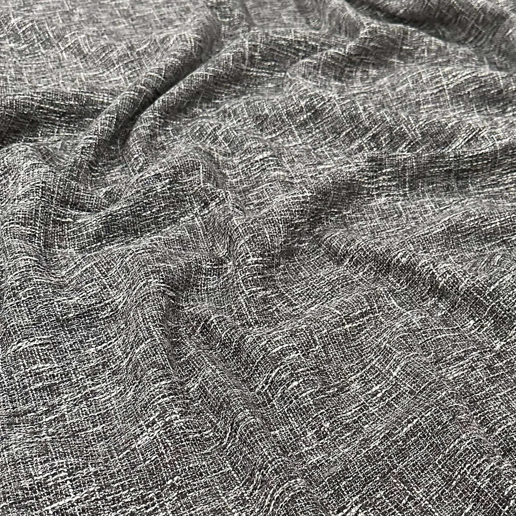 Capri Slub Linen Wholesale Fabric in Charcoal