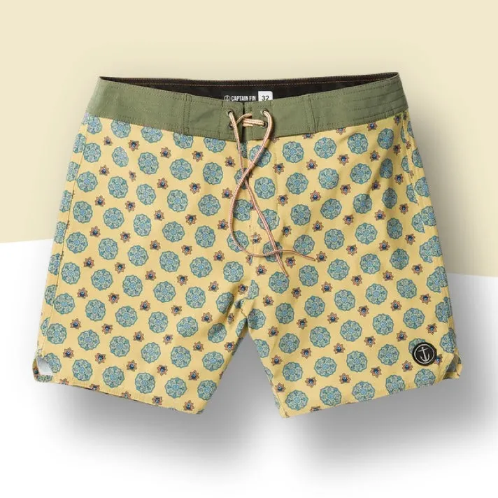 Captain Fin | Voyager Paisley Boardshort | Mineral Yellow