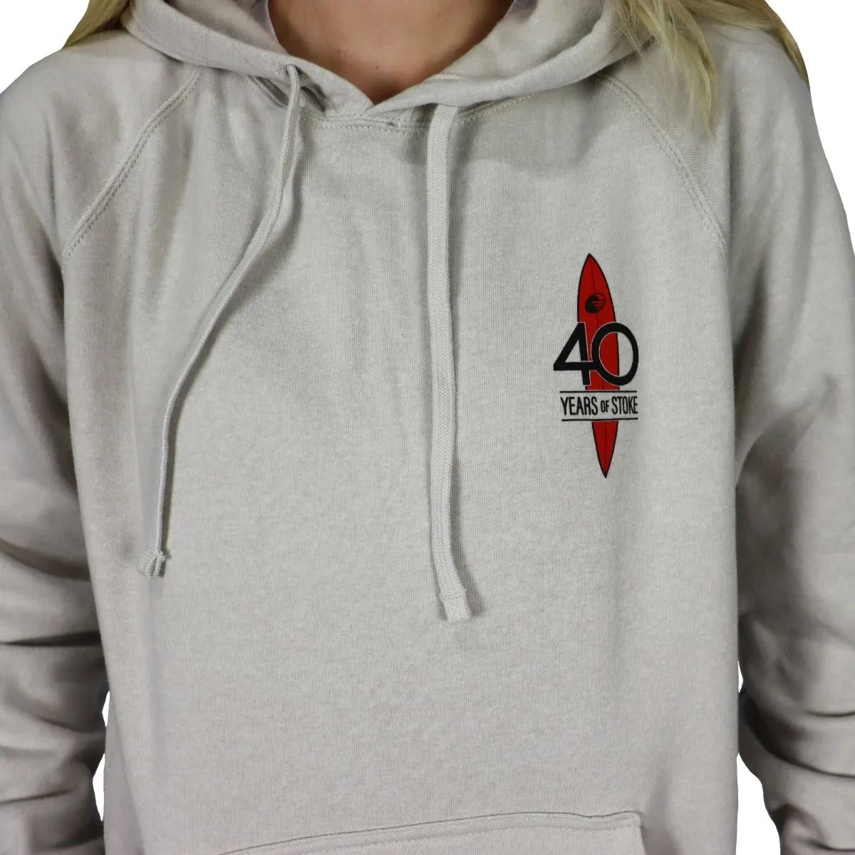 Cleanline Women's Red Board #40 Hoodie - Stone Heather