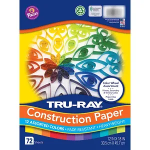 Construction Paper 12in x 18in 12 Vibrant Colors