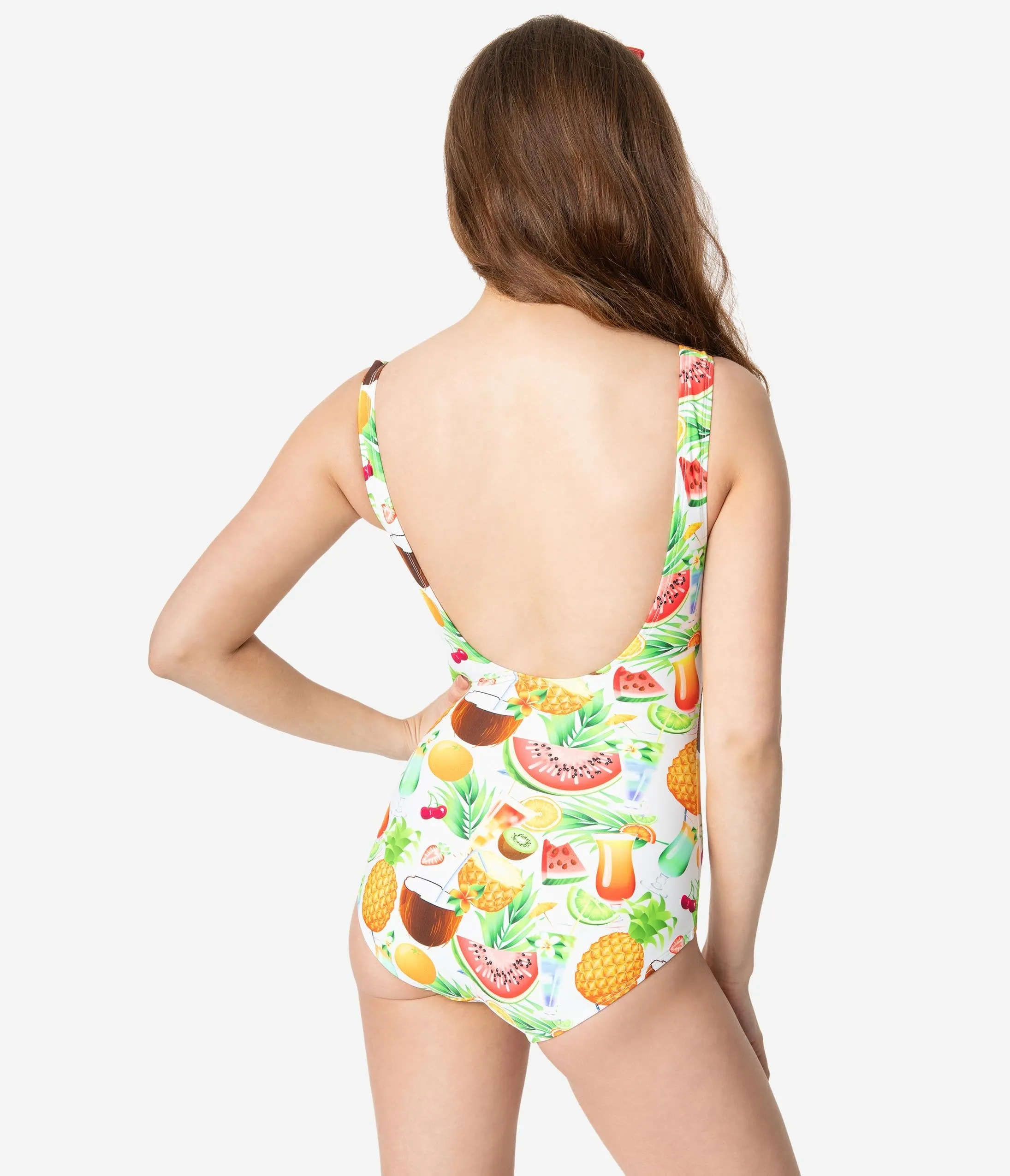Esther Williams Tropical Sweetie Halter Sheath One Piece Swimsuit