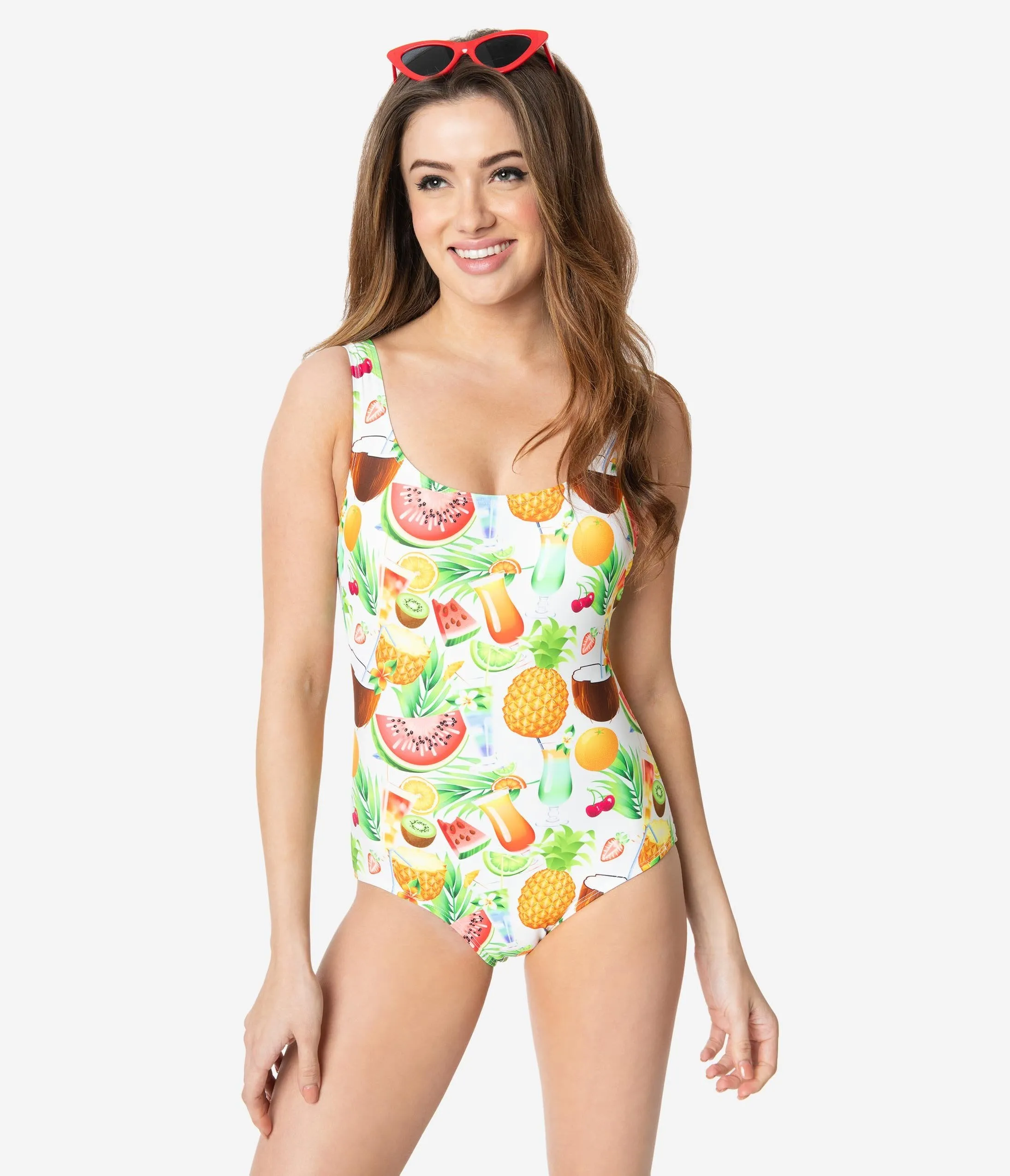 Esther Williams Tropical Sweetie Halter Sheath One Piece Swimsuit