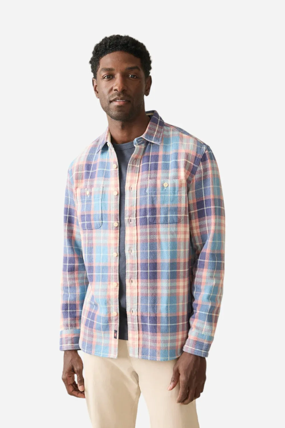 Faherty The Surf Flannel Bristol Blue