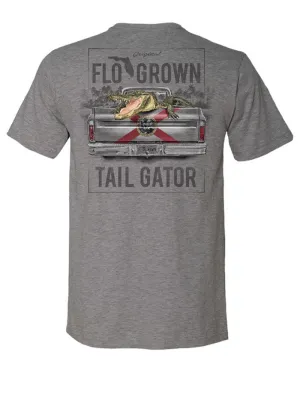 FloGrown FGM-1374 Mens Short Sleeve Tail Gator Tee Grey