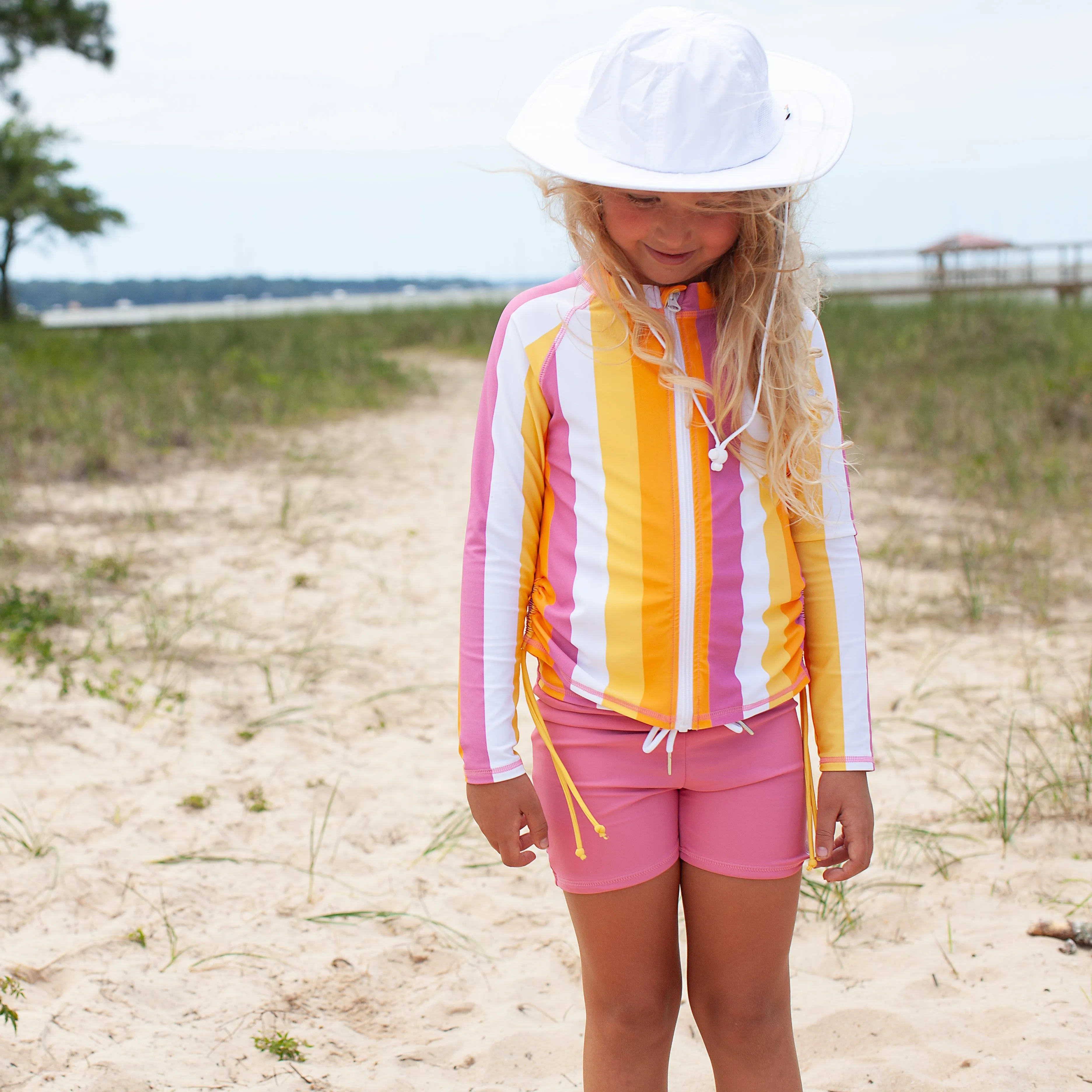 Girls Long Sleeve Rash Guard   Tankini Shorts Set (3 Piece) | "Be Bold"