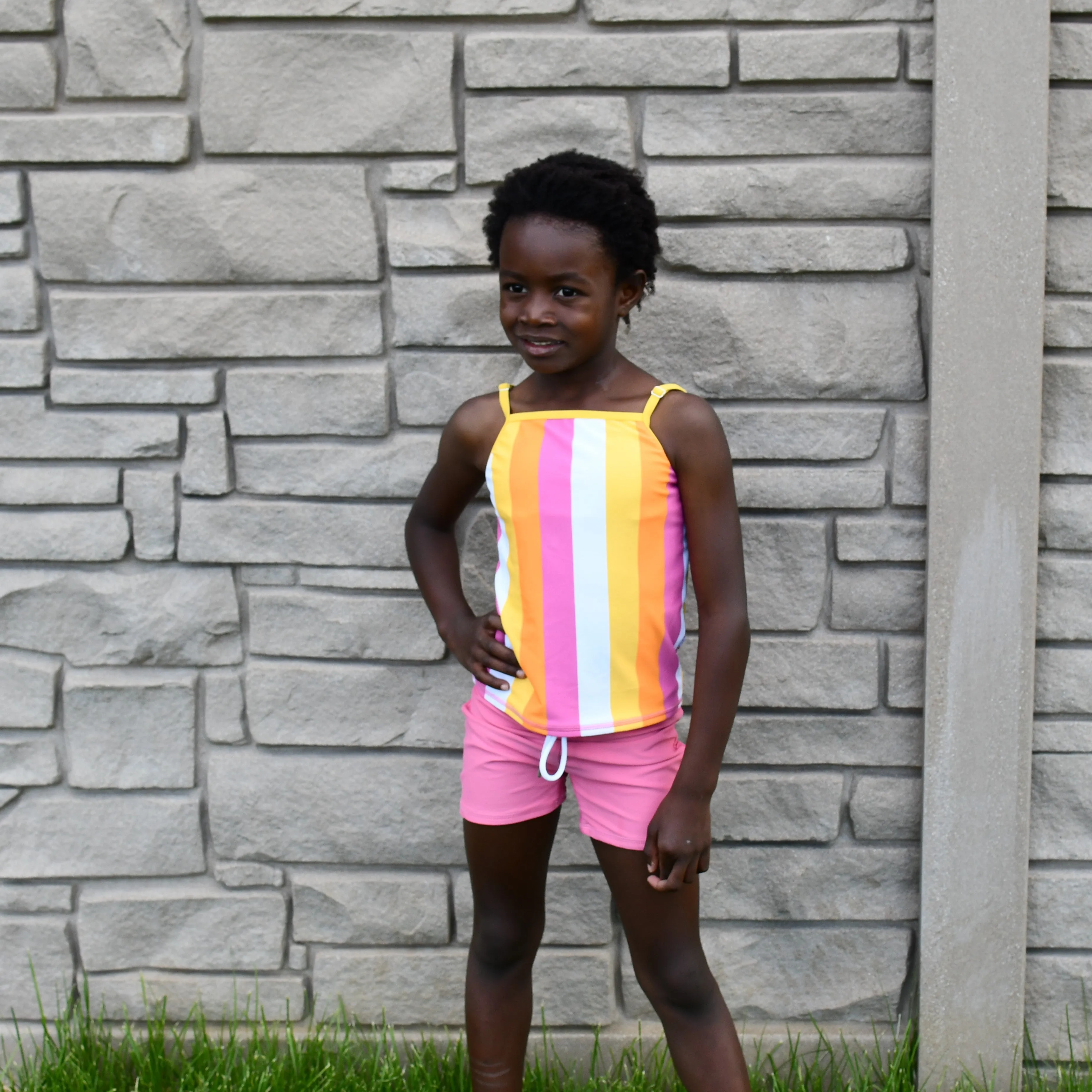 Girls Long Sleeve Rash Guard   Tankini Shorts Set (3 Piece) | "Be Bold"