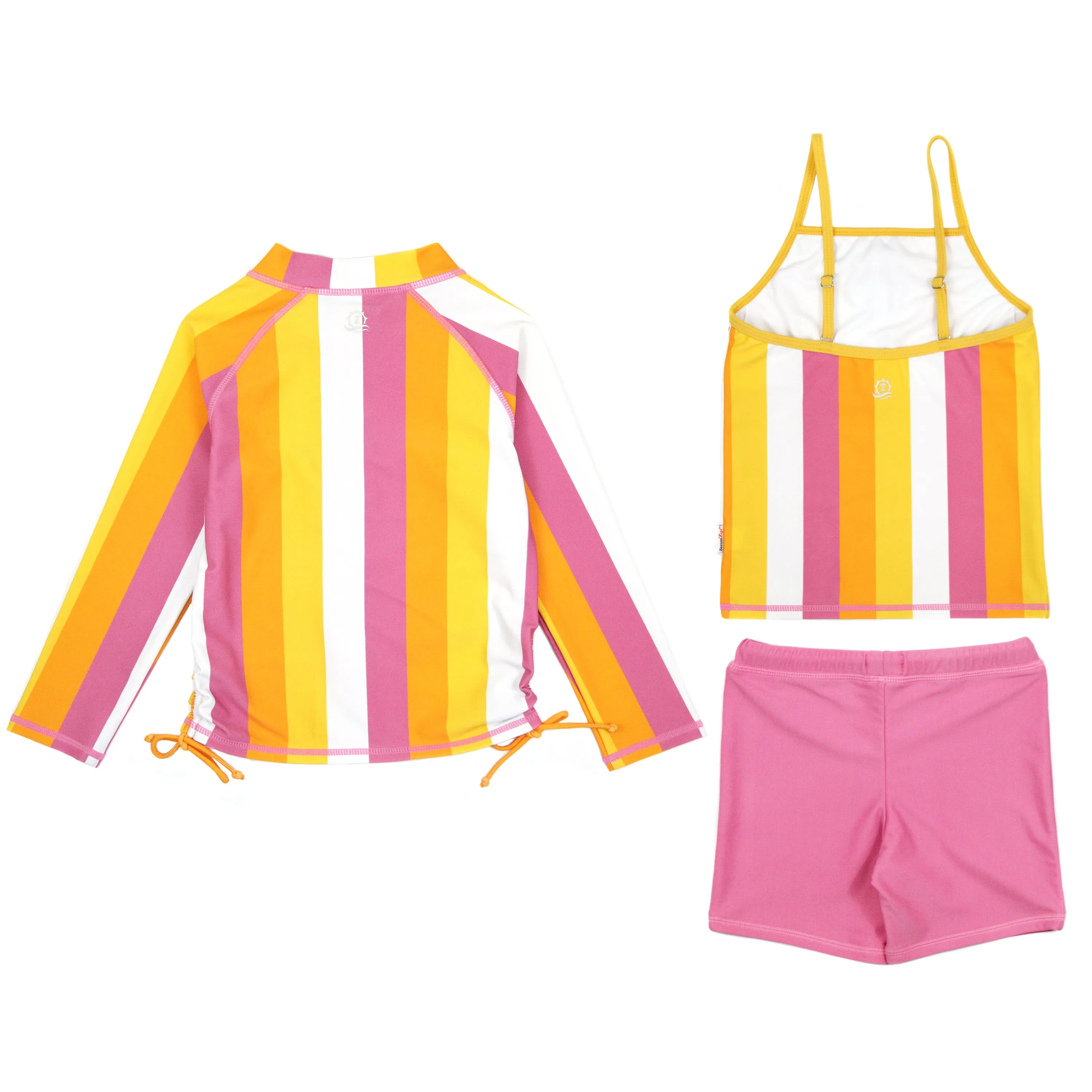 Girls Long Sleeve Rash Guard   Tankini Shorts Set (3 Piece) | "Be Bold"
