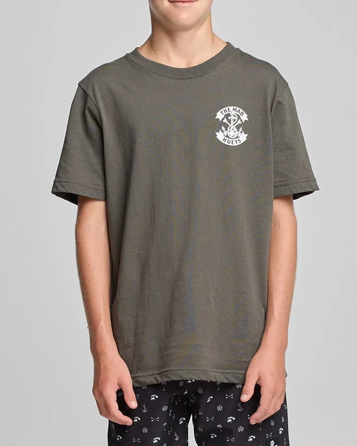 Mad Hueys Anchor Bones Youth Tee - Charcoal