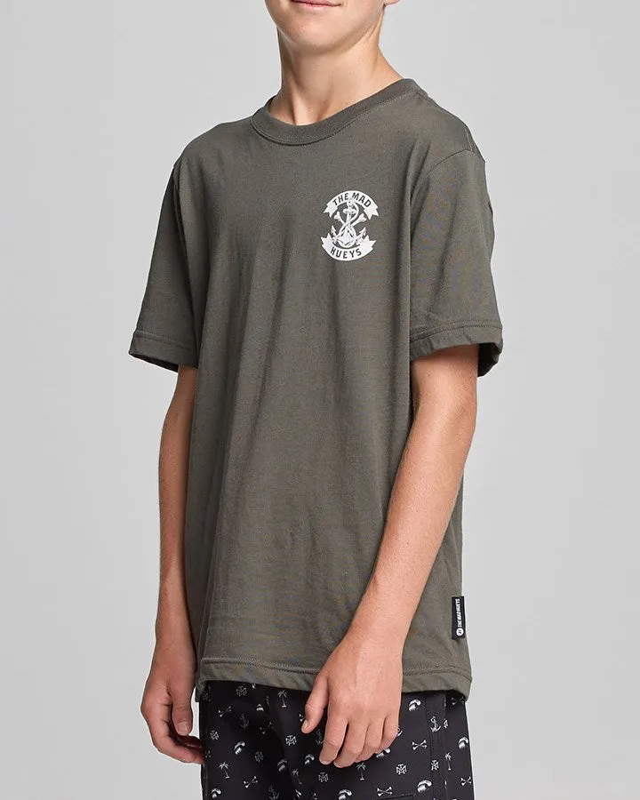 Mad Hueys Anchor Bones Youth Tee - Charcoal
