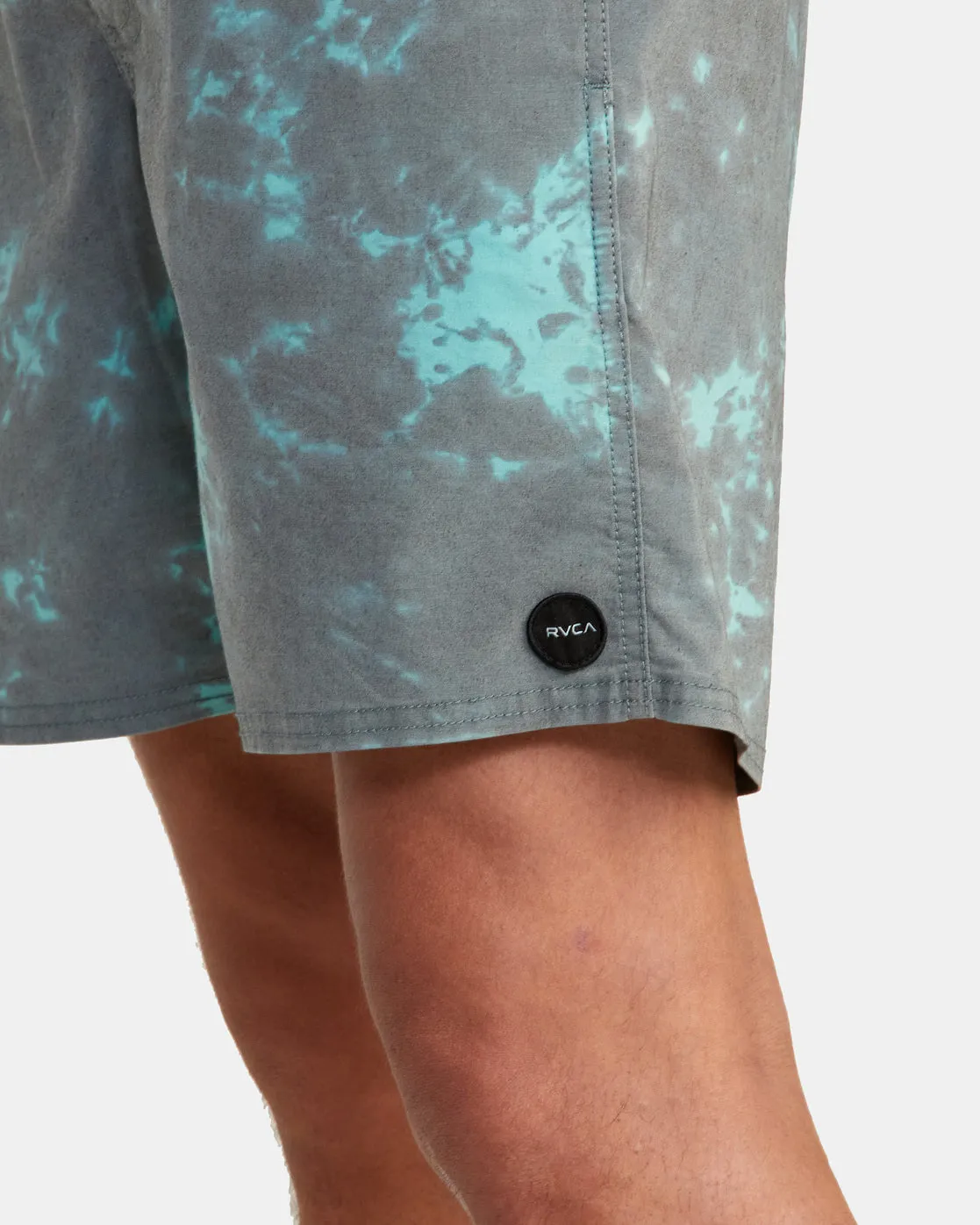Manic Elastic Waist 17" Boardshorts - Black Green Tie Dye