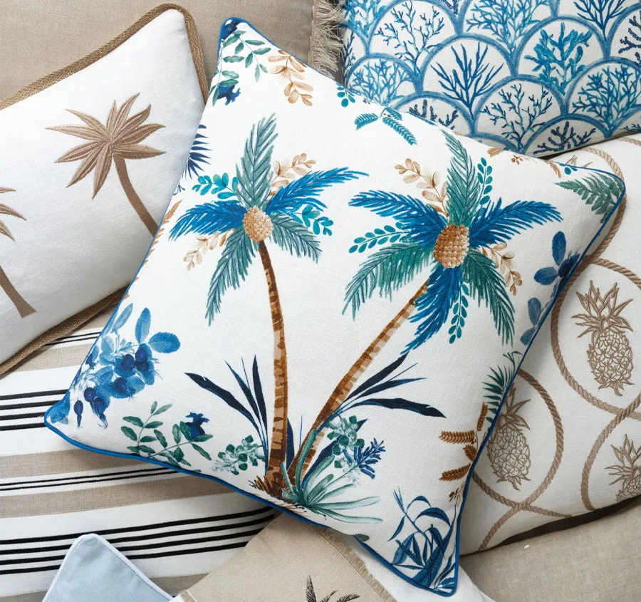Palm Beach 55x55cm Filled Cushion Blue