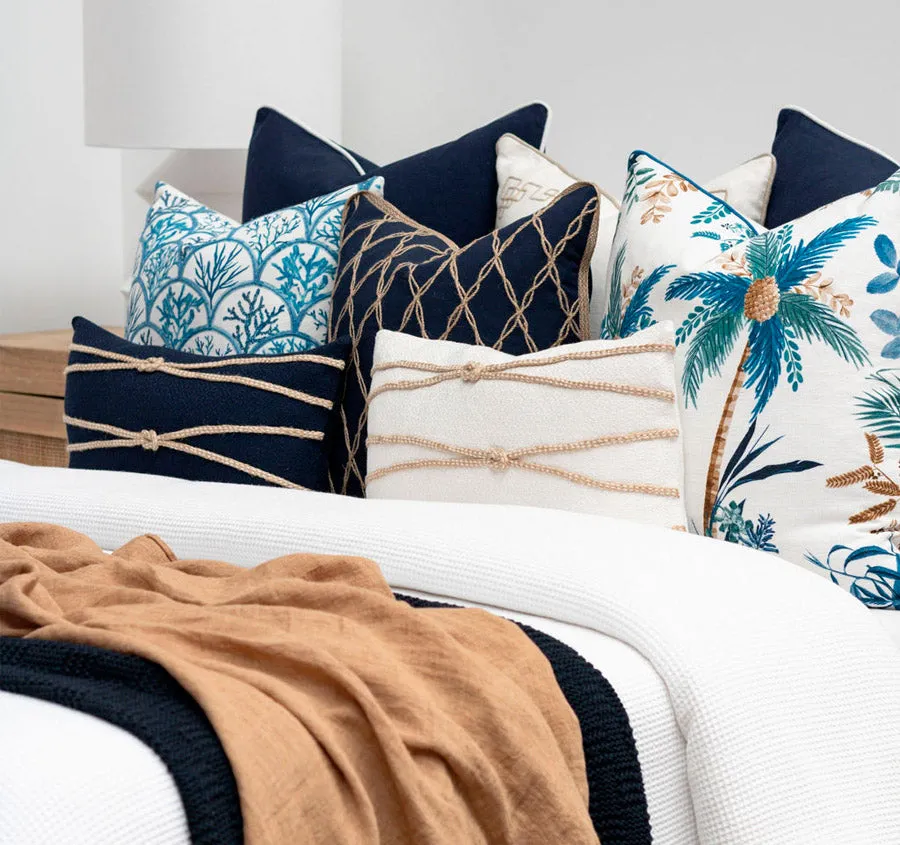 Palm Beach 55x55cm Filled Cushion Blue