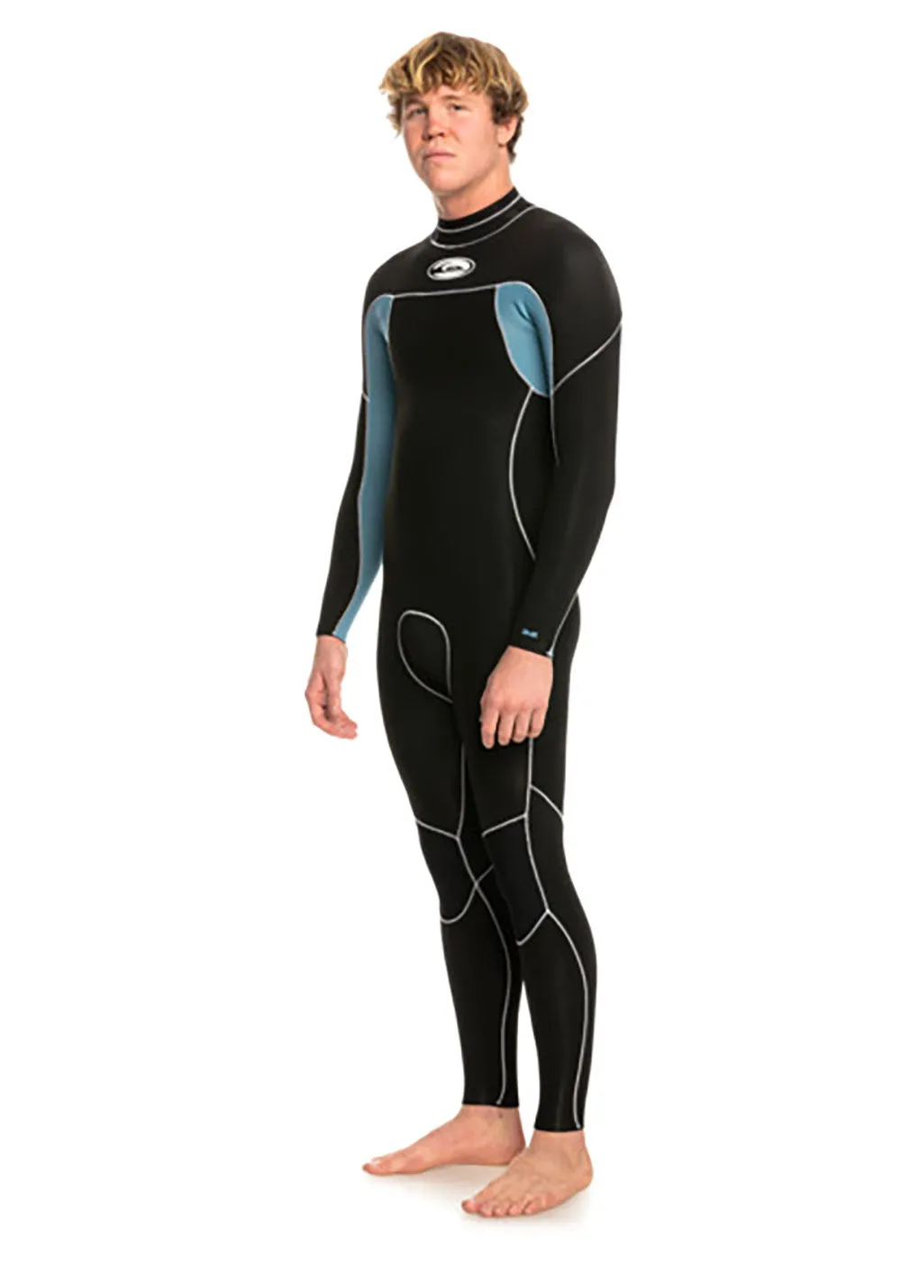 Quiksilver 3/2mm Mens Cap Saturn Back Zip Steamer Wetsuit