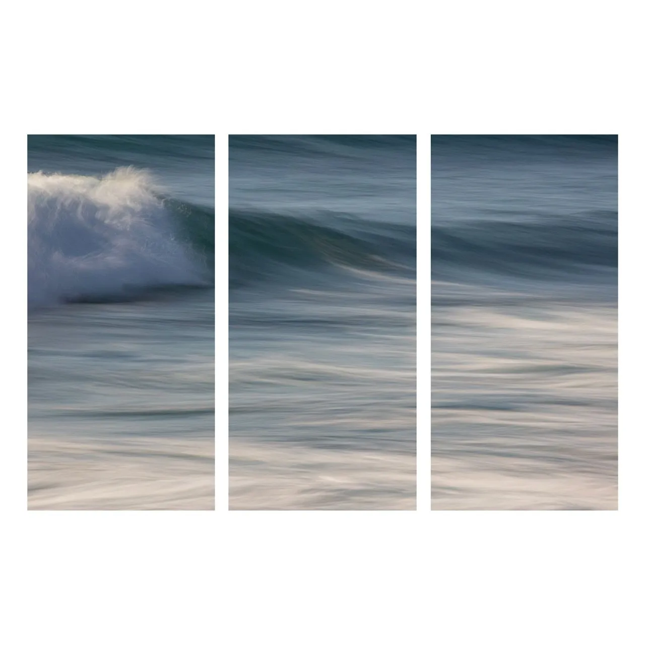 "Deep Blue Surf Triptych" | Coastal Wall Art Set