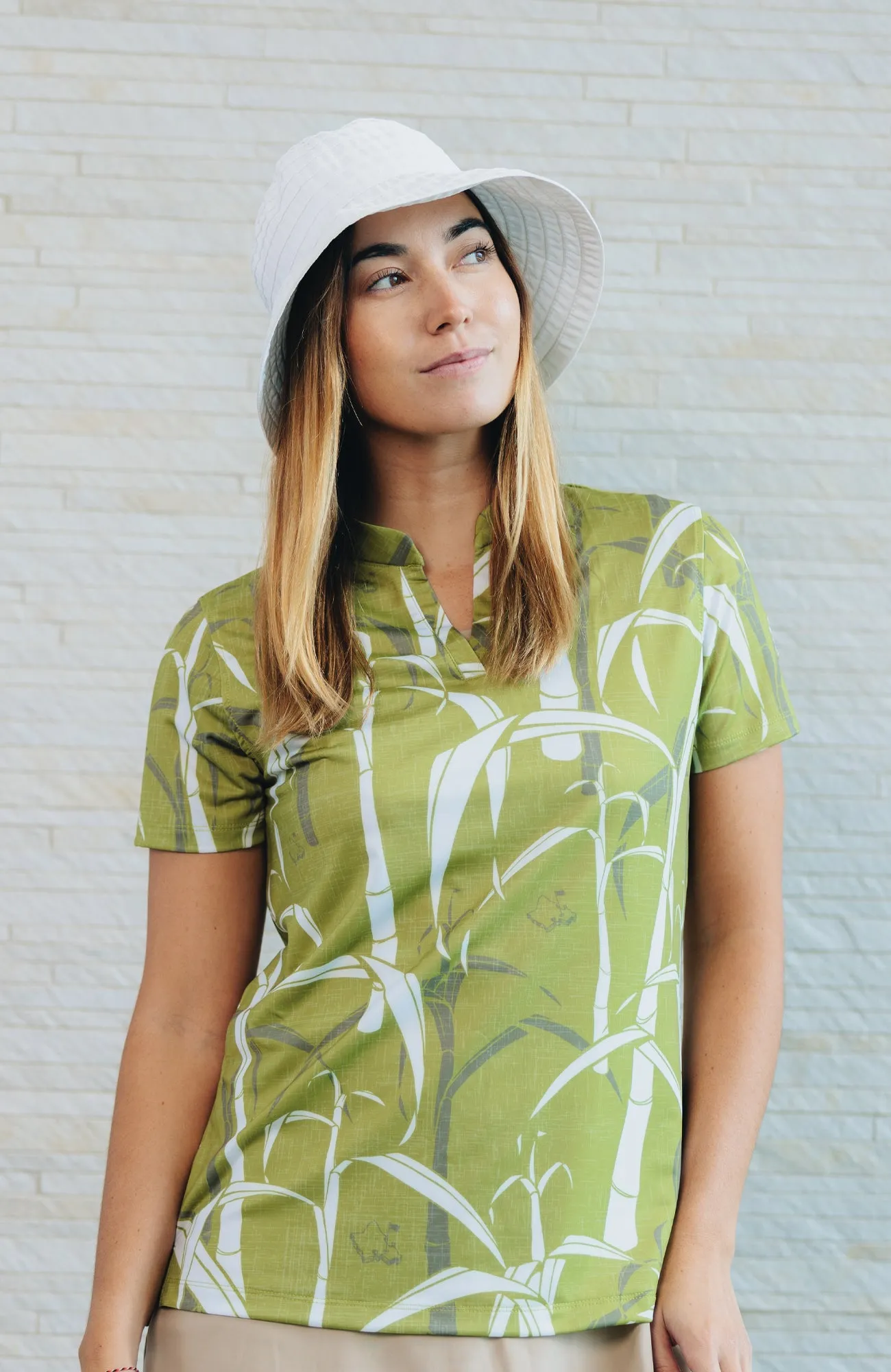 "Sugarcane" Green Fields - OGA Women's Polo - Green