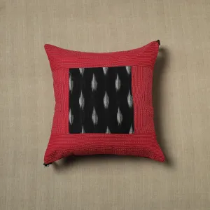 Red - Pure Cotton Kantha Stitch Ikat Cushion Cover (16 x 16 in) 09