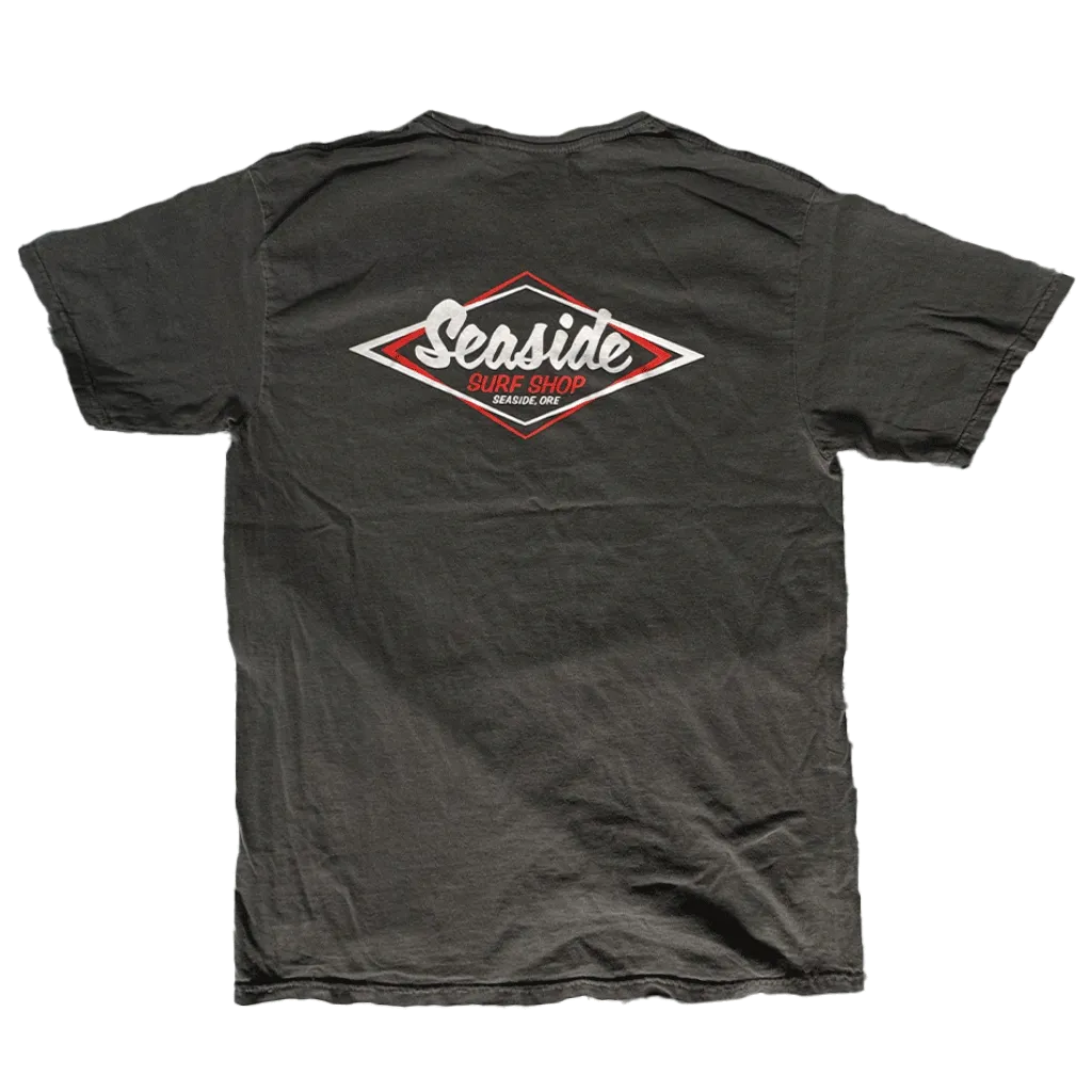 Seaside Surf Garment Dyed Vintage Logo S/S Tee - Smoke