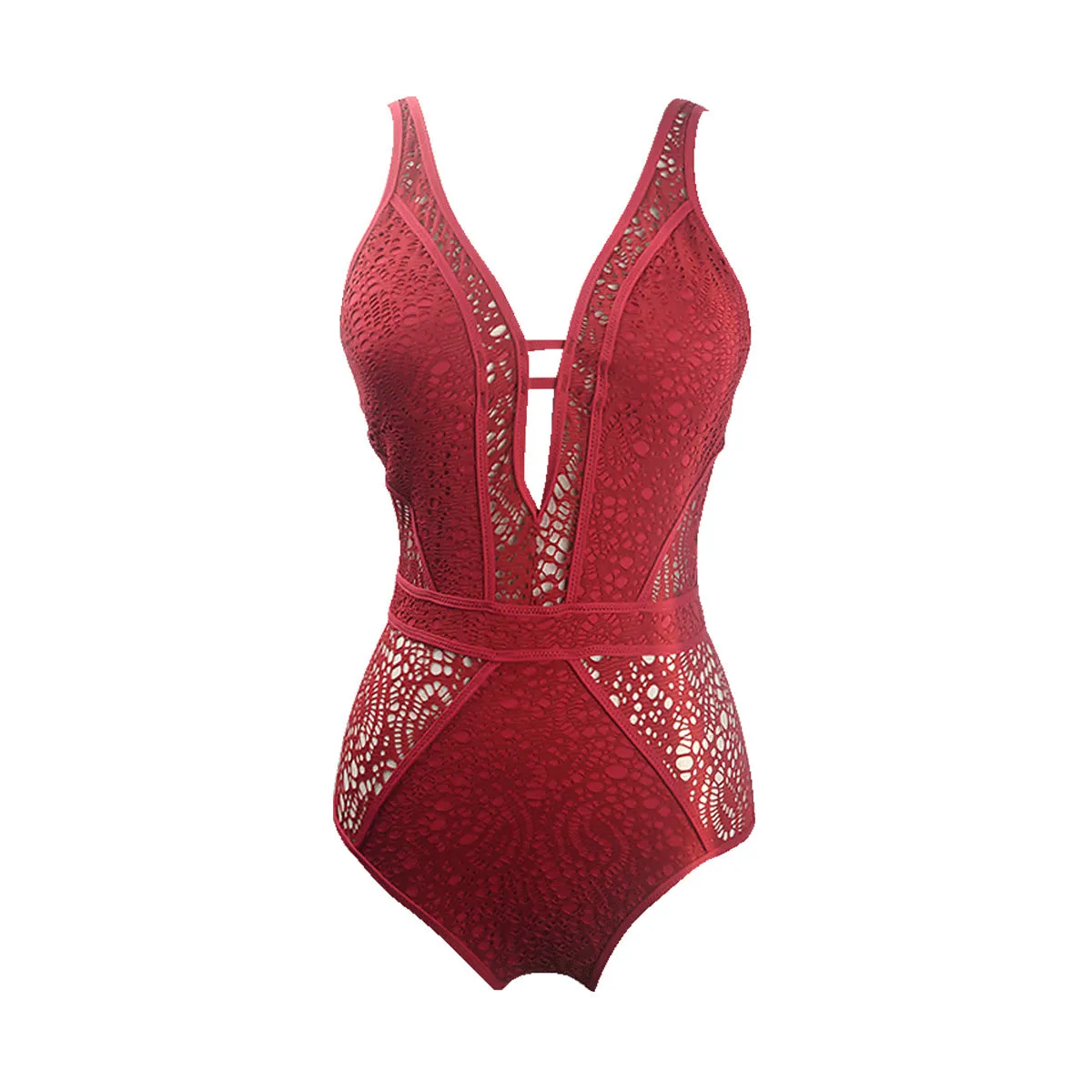 Sexy Lace Up One Piece Swimsuit