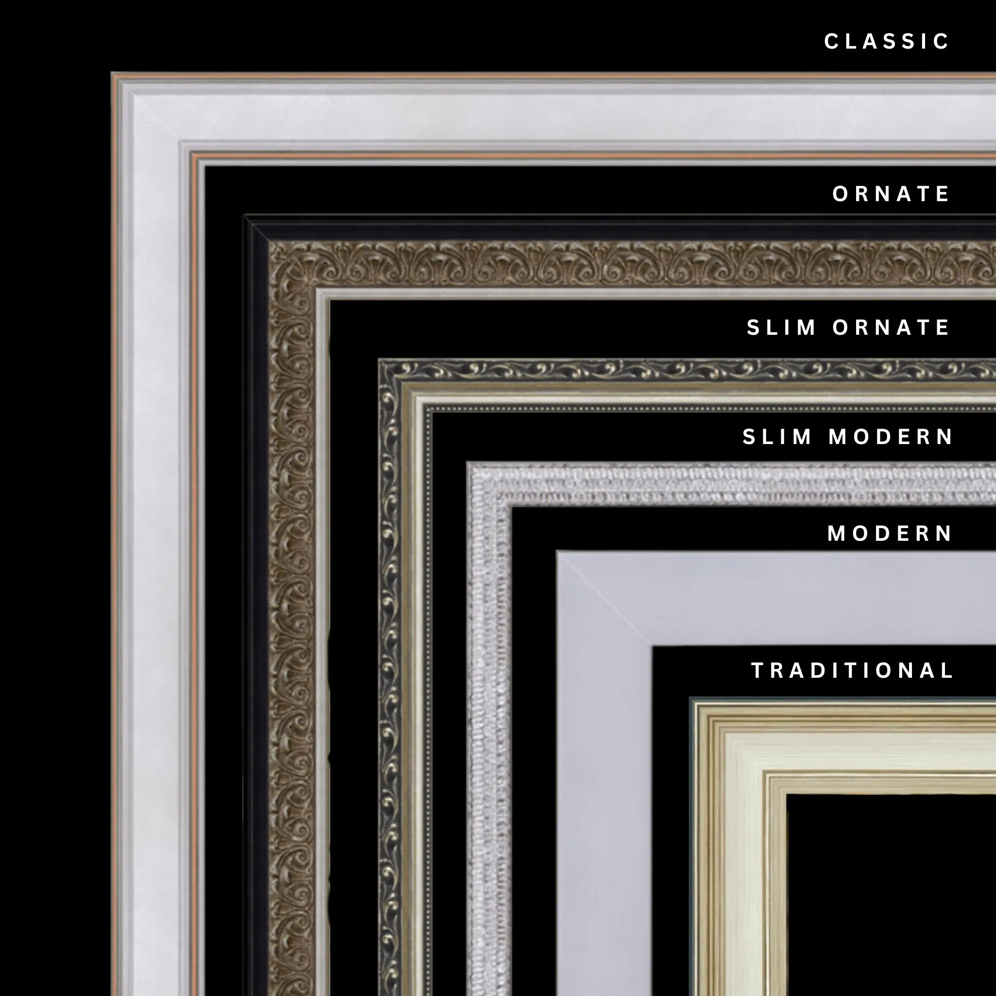 Silver 17x38 Picture Frame Ornate Traditional Classic Antique