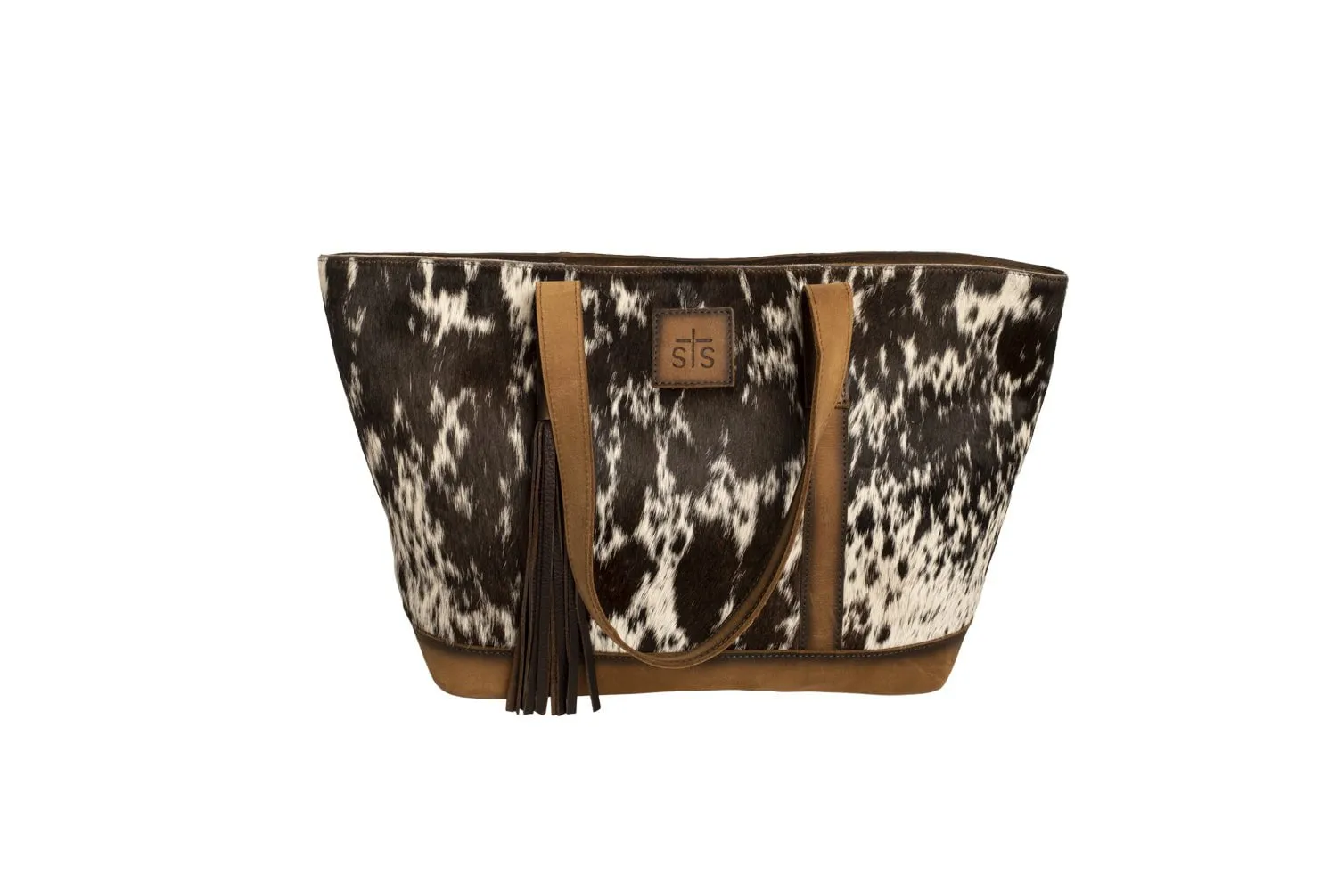 STS Ranchwear Womens Cheyenne Distressed Brown Cowhide Shoulder Tote Bag