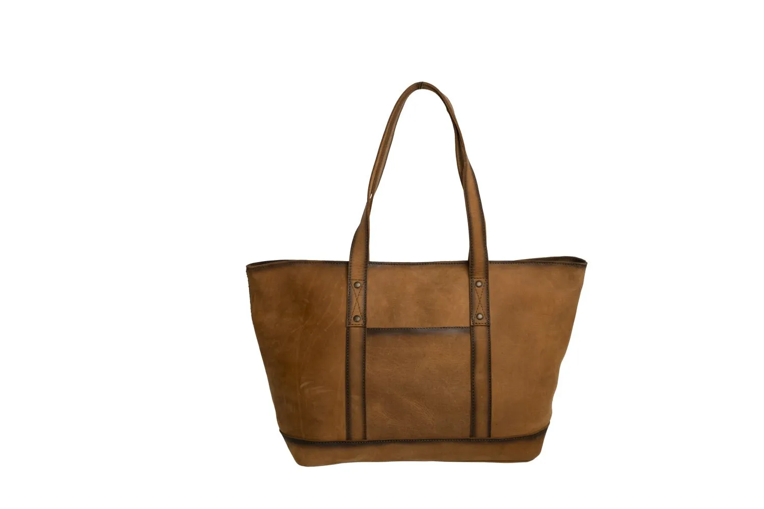 STS Ranchwear Womens Cheyenne Distressed Brown Cowhide Shoulder Tote Bag