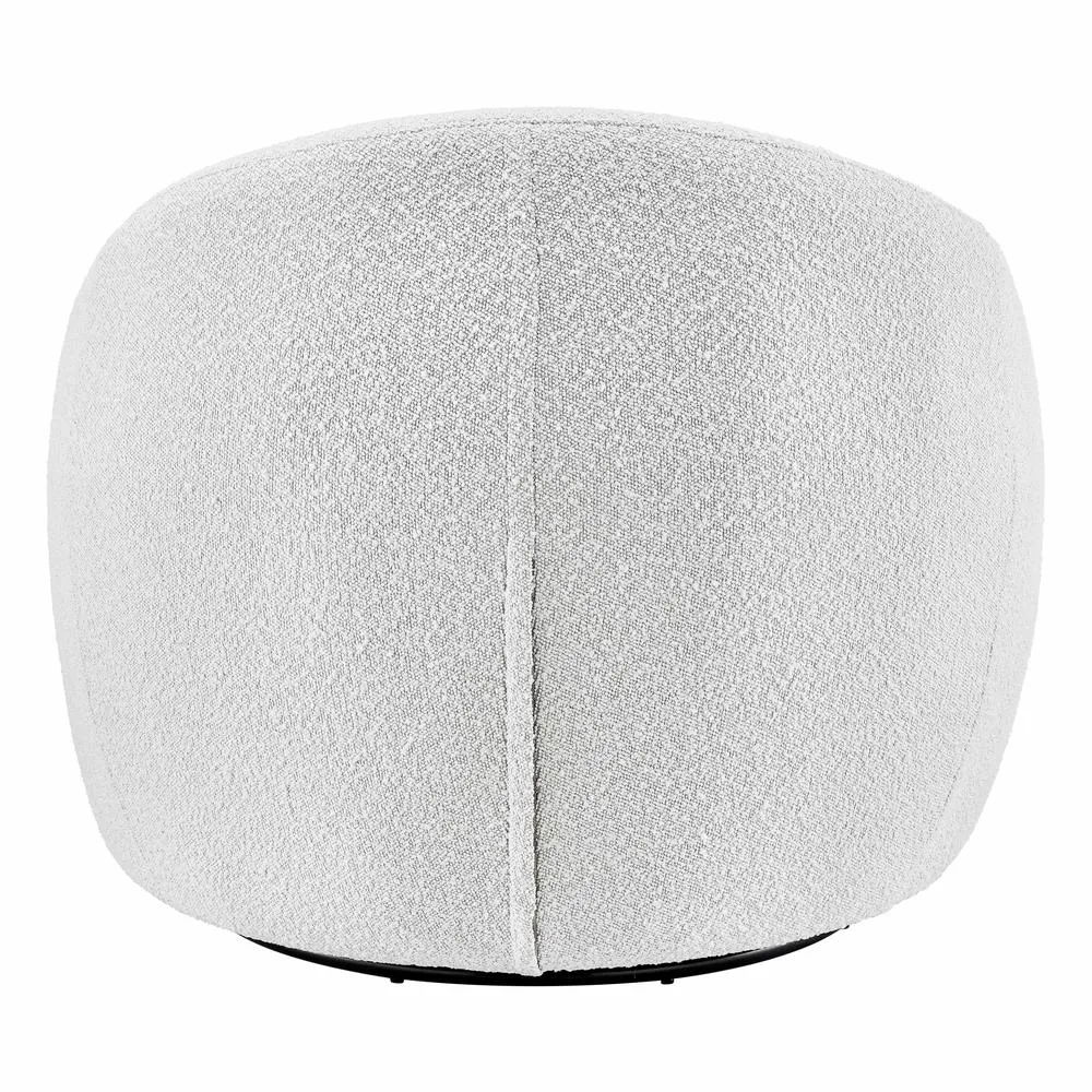 White Modern Mid Century Fabric Swivel Accent Chair
